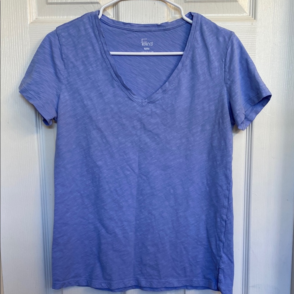 Felina Lavender V-Neck Short Sleeve Tee - Light Purple